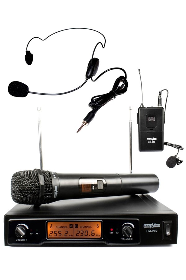 Lastvoice Lm-202EH Çiftli Telsiz Kablosuz EL ve Headset Mikrofon