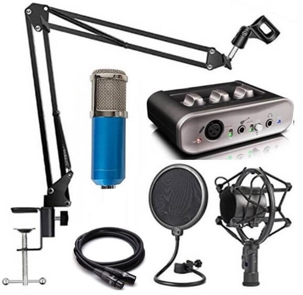 Lastvoice BM800 Mikrofon Ses Kartı ve Shock Mount Set ( Mavi )