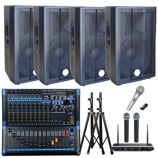 Lastvoice Organizasyon Ses Sistemi Pro Paket-2 (Power Mikser, Sahne Hoparlör, Mikrofon, Stand)