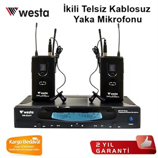 Westa Wm-92UT İkili Telsiz Kablosuz Yaka Mikrofonu