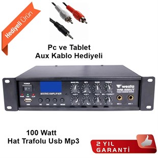 Westa Wm-500 UT Hat Trafolu Anfi 100 Watt USB /MP3