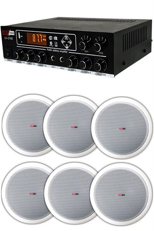 Lastvoice Soft Paket-2 Tavan Hoparlör ve Anfi Ses Sistemi (6 HOPARLÖR + 1 ANFİ)