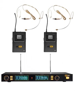 Hepa Merz HM-8002H Dijital UHF Çiftli Kablosuz Headset Kafa Mikrofonu