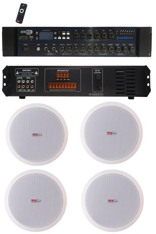 Lastvoice Maxx Paket-1 Tavan Hoparlörü ve 3 Bölgeli Anfi Ses Sistemi Paketi (Full Set)