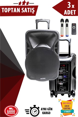 Lastvoice Ls-1912EE Taşınabilir Mikrofonlu Ses Sistemi 600W 3lü Paket (Toptan Alışveriş)