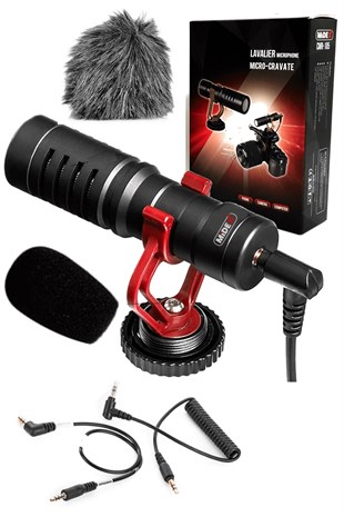 Midex CMR-105S Dslr Video Fotoğraf Makinesi Kamera Üstü Shotgun Mikrofon + Tüylü Sünger