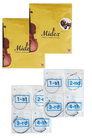 Midex Kmc-401x 2li Paket Keman Teli Seti Profesyonel (2 Takım TEL + Susturucu + Reçine)