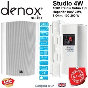 Denox Studio-4 Duvar Tipi Sütun Hoparlör 250 Watt 8 Ohm / 100V