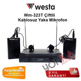 Westa Wm-323T İkili Kablosuz Telsiz Yaka Mikrofonu