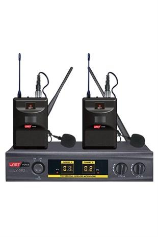 Lastvoice Lv-502YY Çiftli Yaka Tipi UHF Telsiz Kablosuz Mikrofon