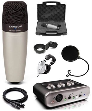 Stüdyo Kayıt Seti - Fast Track Ses Kartı + Samson C01 Mikrofon + Kulaklık